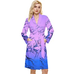 Nature-inspiration-trees-blue Long Sleeve Velour Robe