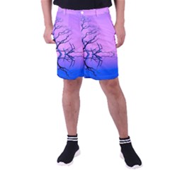 Nature-inspiration-trees-blue Men s Pocket Shorts