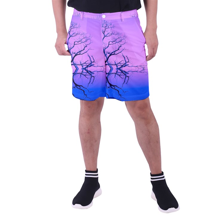 Nature-inspiration-trees-blue Men s Pocket Shorts