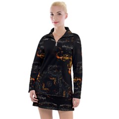 Abstract-animated-ornament-background-fractal-art- Women s Long Sleeve Casual Dress