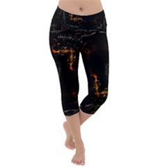 Abstract-animated-ornament-background-fractal-art- Lightweight Velour Capri Yoga Leggings