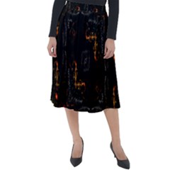 Abstract-animated-ornament-background-fractal-art- Classic Velour Midi Skirt 