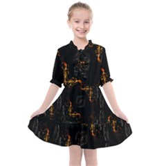 Abstract-animated-ornament-background-fractal-art- Kids  All Frills Chiffon Dress