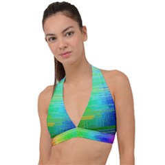 Colors-rainbow-chakras-style Halter Plunge Bikini Top