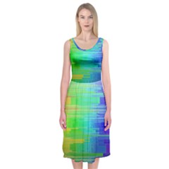 Colors-rainbow-chakras-style Midi Sleeveless Dress