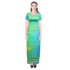 Colors-rainbow-chakras-style Short Sleeve Maxi Dress