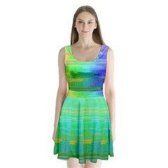 Colors-rainbow-chakras-style Split Back Mini Dress 