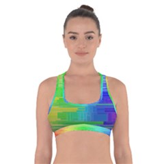 Colors-rainbow-chakras-style Cross Back Sports Bra