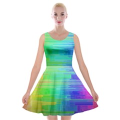 Colors-rainbow-chakras-style Velvet Skater Dress