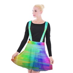 Colors-rainbow-chakras-style Suspender Skater Skirt