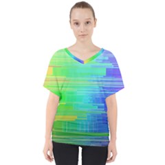 Colors-rainbow-chakras-style V-neck Dolman Drape Top