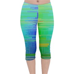 Colors-rainbow-chakras-style Velvet Capri Leggings 