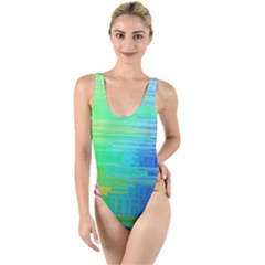 Colors-rainbow-chakras-style High Leg Strappy Swimsuit by Jancukart