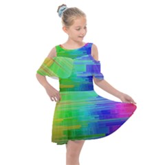 Colors-rainbow-chakras-style Kids  Shoulder Cutout Chiffon Dress by Jancukart