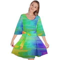 Colors-rainbow-chakras-style Velour Kimono Dress