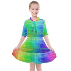 Colors-rainbow-chakras-style Kids  All Frills Chiffon Dress