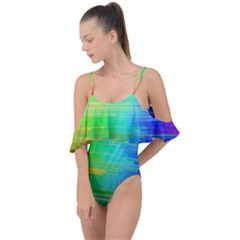 Colors-rainbow-chakras-style Drape Piece Swimsuit by Jancukart