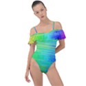 Colors-rainbow-chakras-style Frill Detail One Piece Swimsuit View1