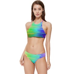 Colors-rainbow-chakras-style Banded Triangle Bikini Set