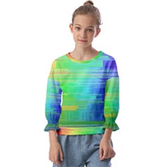 Colors-rainbow-chakras-style Kids  Cuff Sleeve Top