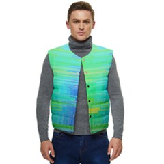 Colors-rainbow-chakras-style Men s Short Button Up Puffer Vest	