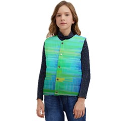 Colors-rainbow-chakras-style Kid s Short Button Up Puffer Vest	