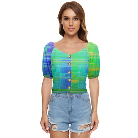 Colors-rainbow-chakras-style Button Up Blouse by Jancukart