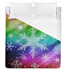 Christmas-snowflake-background Duvet Cover (queen Size) by Jancukart