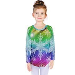 Christmas-snowflake-background Kids  Long Sleeve Tee