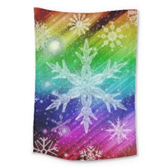 Christmas-snowflake-background Large Tapestry