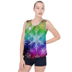 Christmas-snowflake-background Bubble Hem Chiffon Tank Top