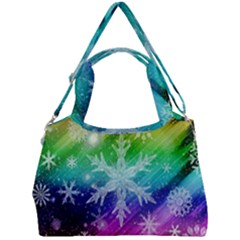 Christmas-snowflake-background Double Compartment Shoulder Bag by Jancukart