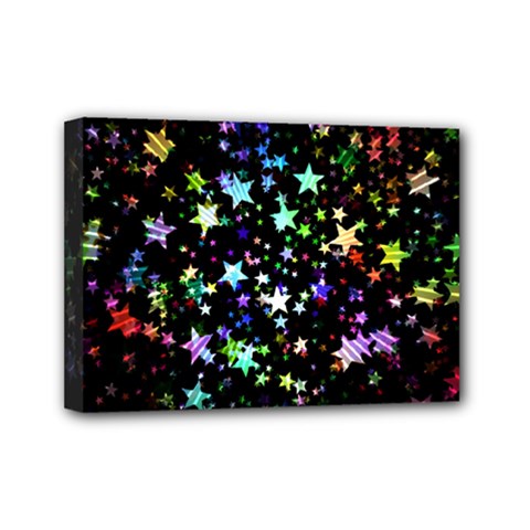 Christmas-star-gloss-lights-light Mini Canvas 7  X 5  (stretched) by Jancukart