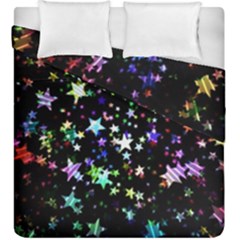 Christmas-star-gloss-lights-light Duvet Cover Double Side (king Size) by Jancukart