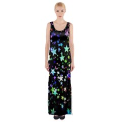 Christmas-star-gloss-lights-light Thigh Split Maxi Dress by Jancukart