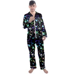 Christmas-star-gloss-lights-light Men s Long Sleeve Satin Pajamas Set by Jancukart