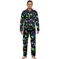 Christmas-star-gloss-lights-light Men s Long Sleeve Velvet Pocket Pajamas Set by Jancukart