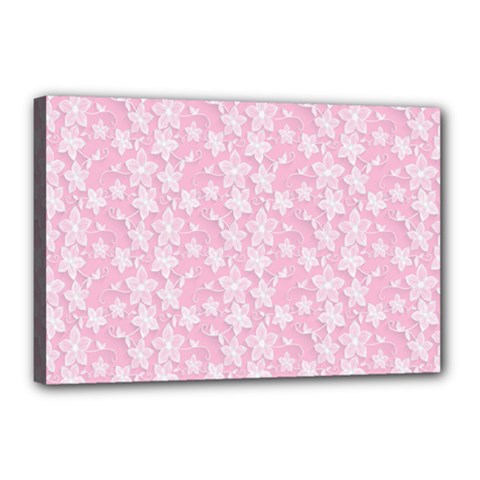 Pink-floral-background Canvas 18  X 12  (stretched)