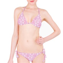 Pink-floral-background Classic Bikini Set