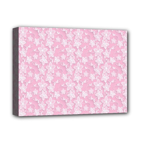 Pink-floral-background Deluxe Canvas 16  X 12  (stretched) 