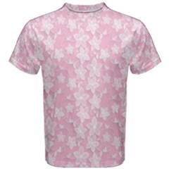 Pink-floral-background Men s Cotton Tee