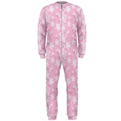 Pink-floral-background Onepiece Jumpsuit (men) by Jancukart