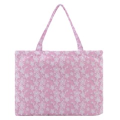 Pink-floral-background Zipper Medium Tote Bag