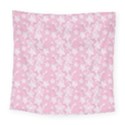 Pink-floral-background Square Tapestry (Large) View1