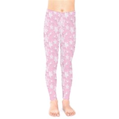 Pink-floral-background Kids  Leggings