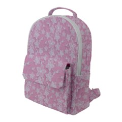 Pink-floral-background Flap Pocket Backpack (large)