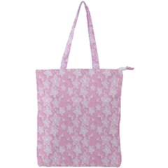 Pink-floral-background Double Zip Up Tote Bag