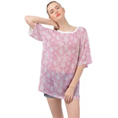 Pink-floral-background Oversized Chiffon Top