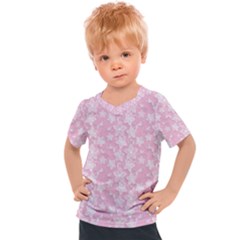 Pink-floral-background Kids  Sports Tee