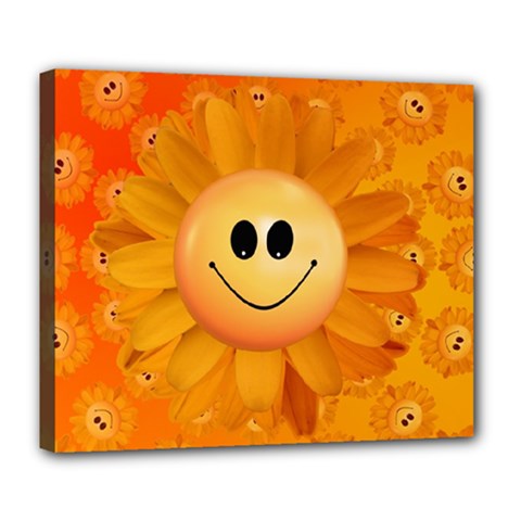 Sun-sunflower-joy-smile-summer Deluxe Canvas 24  X 20  (stretched) by Jancukart